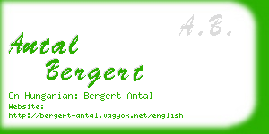 antal bergert business card